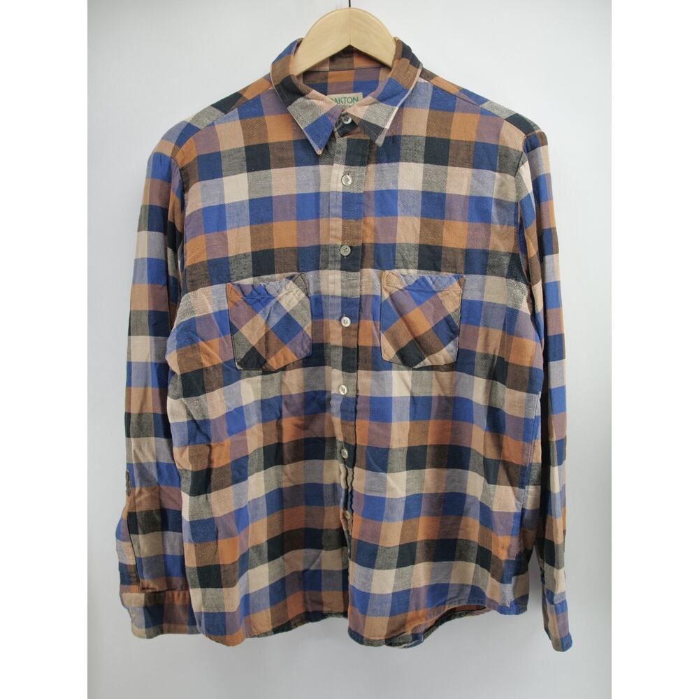 Vintage Oakton‎ Check Flannel Shirt Mens Large Long Sleeve Button Down